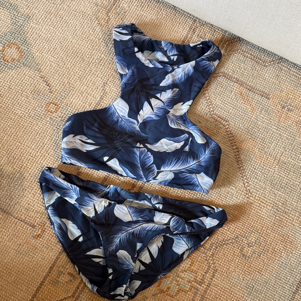 Mikoh Tropical Blue and White Bikini